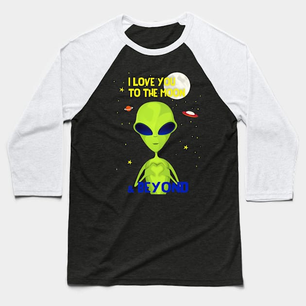 To the Moon Baseball T-Shirt by bluemoonartanddesigns